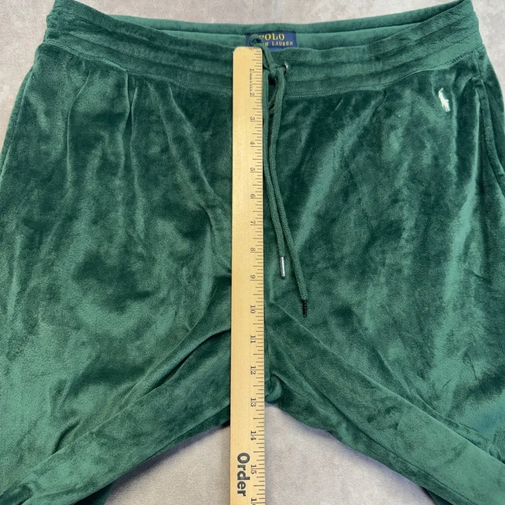 Polo Ralph Lauren Mens XL Green Plush Velour Sleep Pants Joggers Pajamas